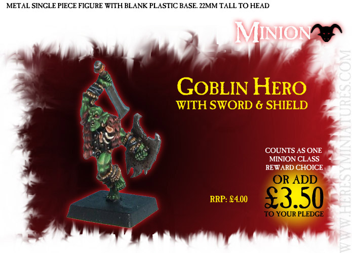 (MINION) GOBLIN HERO with SWORD & SHIELD - CLICK IMAGE TO CLOSE