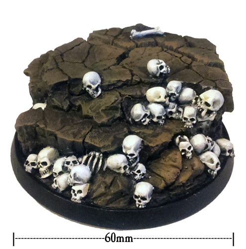60mm Skullz On Rock Resin Base (ROUND) - Click Image to Close