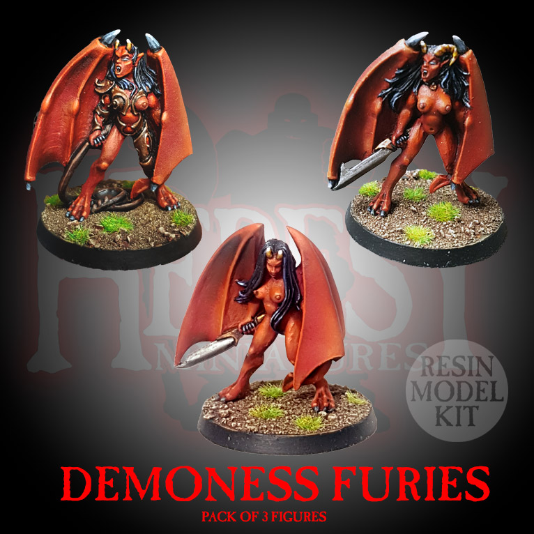 RESIN Demoness Furies, Set of 3