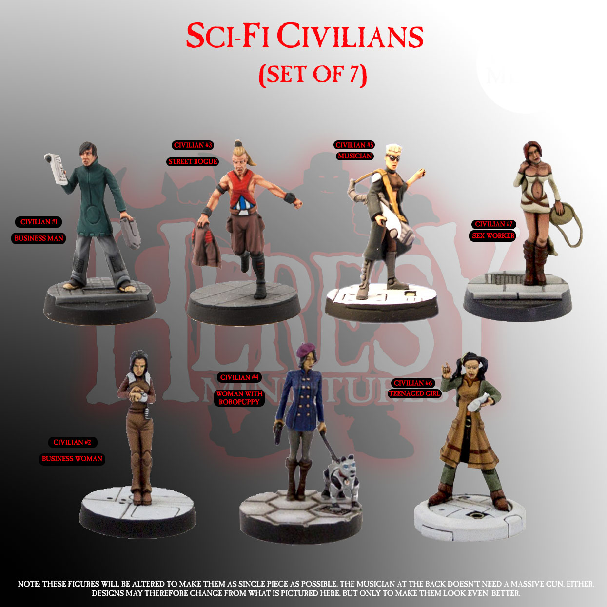 Sci-Fi Civilians (Set of 7) - Click Image to Close