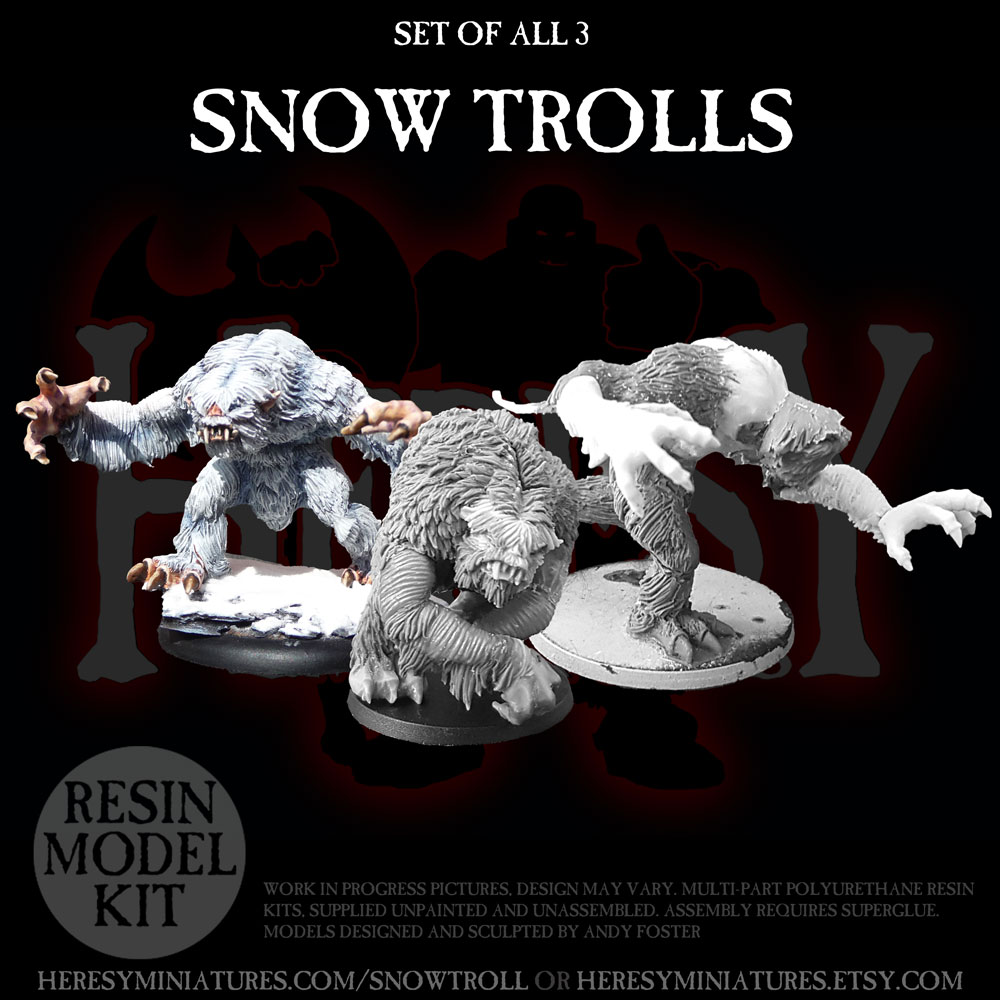 PRE-ORDER - Set of All 3 Snow Trolls - Production Versions - Click Image to Close
