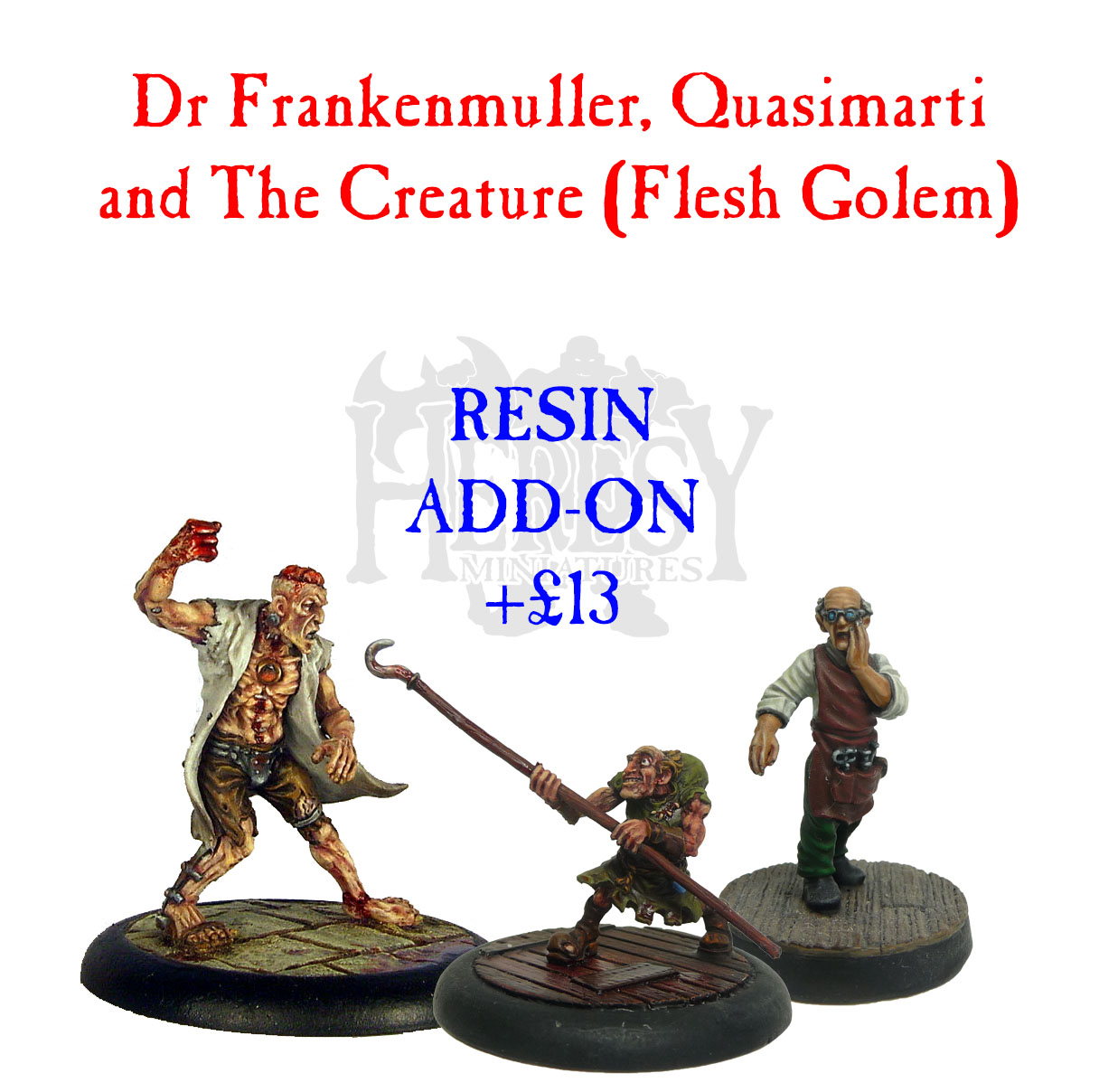 RESIN: Dr. Frankenmuller, Quasimarti & The Creature (Set of 3) - Click Image to Close