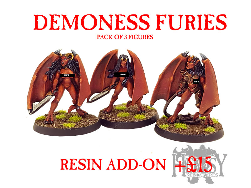 RESIN Demoness Furies, Set of 3 - Click Image to Close