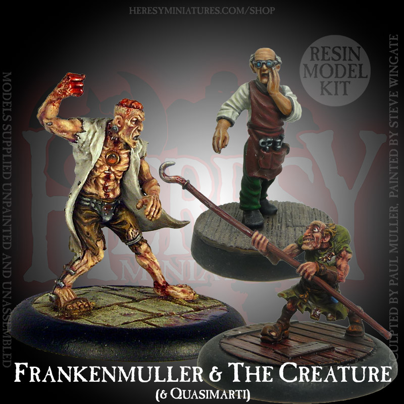Dr. Frankenmuller, Quasimarti & The Creature (Set of 3) [RESIN] - Click Image to Close