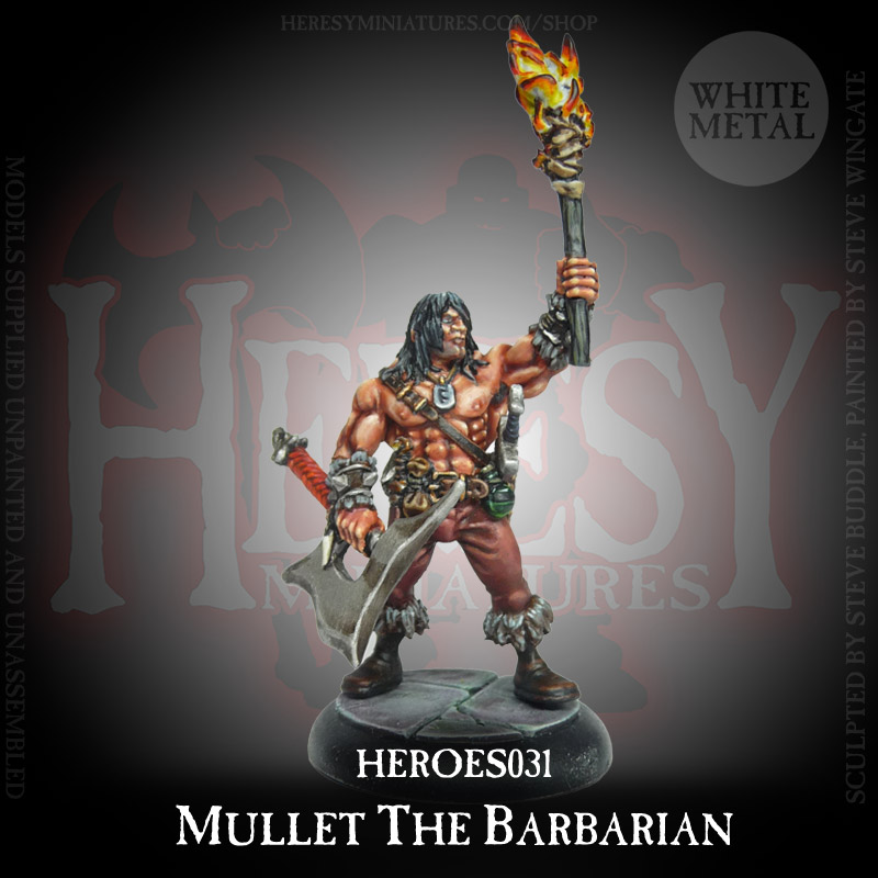 Mullet The Barbarian - flaming torch version [RESIN]