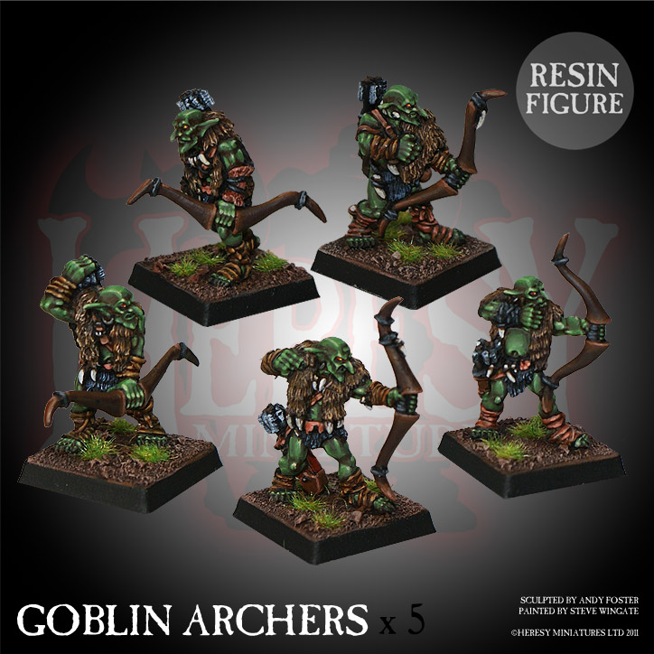 RESIN Goblin Archers (5 figures) - Click Image to Close