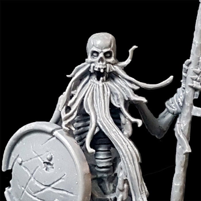 Skeleton 3-Up #4: Skeleton with Spear 01 MASTER CASTING - Click Image to Close