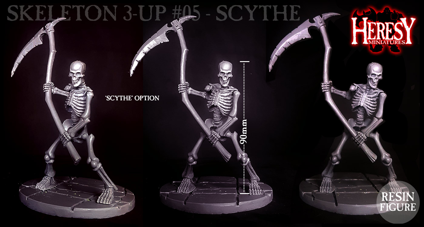 Skeleton 3-Up #05: Skeleton with Scythe 01