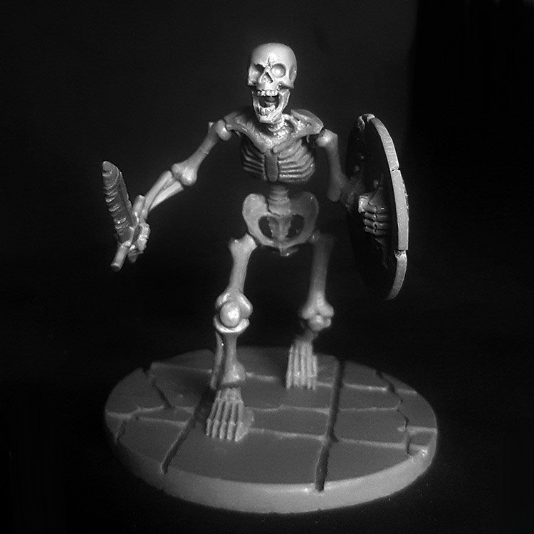 Skeleton 3-Up #06: Skeleton with Sword & Shield