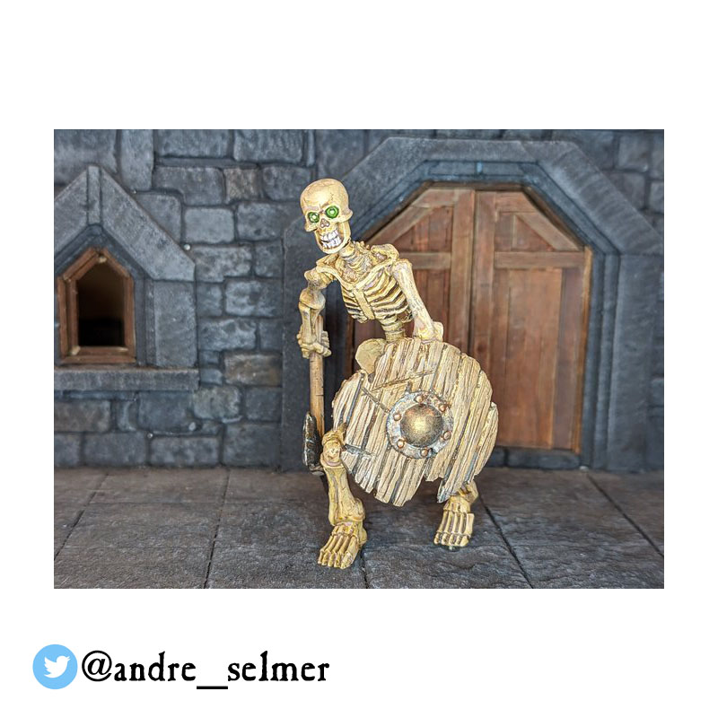 Skeleton 3-Up #06: Skeleton with Sword & Shield - Click Image to Close