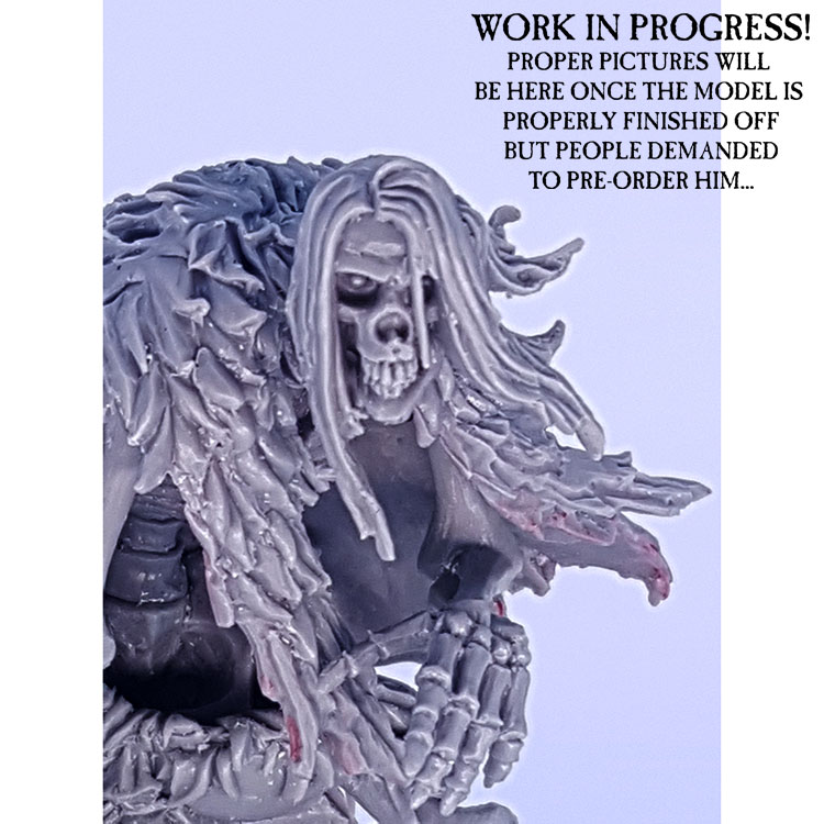 Skeleton 3-Up #08: Skeleton Barbarian with Fur Cloak - Click Image to Close