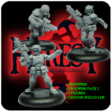 Troopers pack 2 (3 figures) [Visors Semi-Open] [METAL] - Click Image to Close