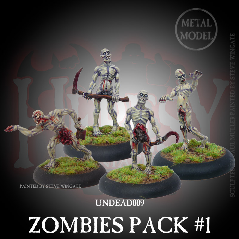 Zombies Pack #1 (4 figures) [METAL] - Click Image to Close