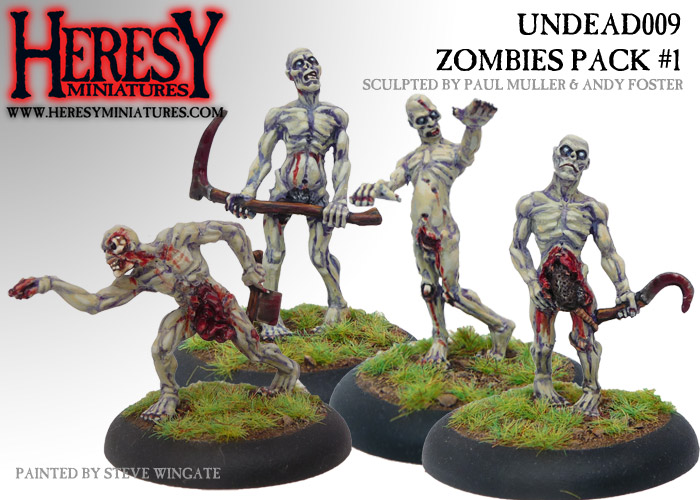 Zombies Pack #1 (4 figures) [METAL] - Click Image to Close