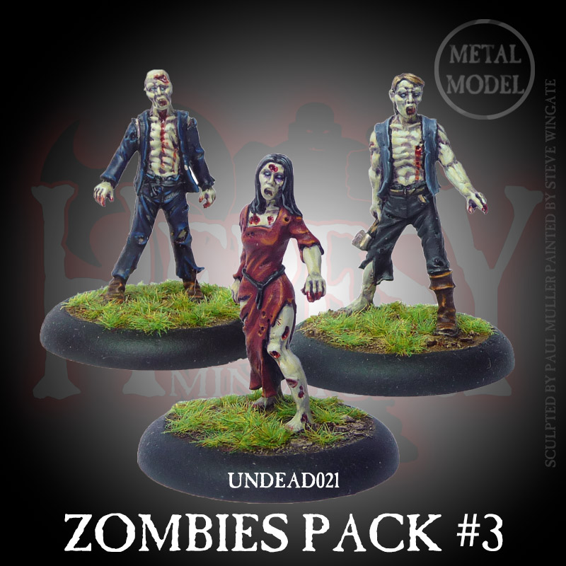 Zombies Pack #3 (3 figures) [METAL] - Click Image to Close