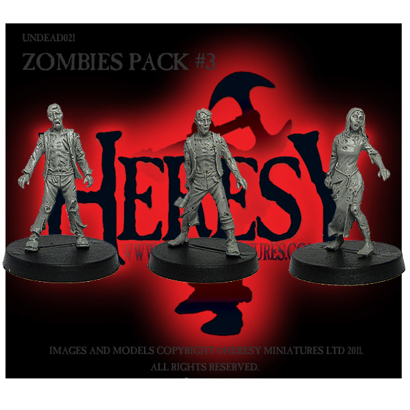 Zombies Pack #3 (3 figures) [METAL] - Click Image to Close